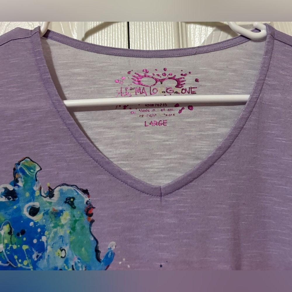 Leoma Lovegrove Colorful Seahorse Print Short Sleeve Blouse Large - Picture 4 of 11